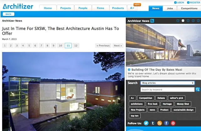 Architizer blog honors WWA in their list of Best Architecture Austin Has To Offer